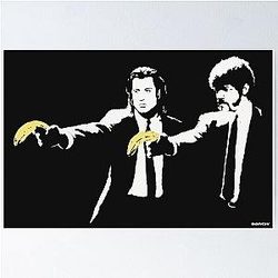 Banksy Killers Banana Guns Stencil Poster