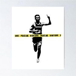 Banksy Marathon Runner Police Line Do Not Cross Poster