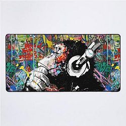 Monkey Thinker - Banksy Urban Street Art Colorful Desk Mat
