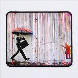Banksy Colorful Rain Mouse Pad