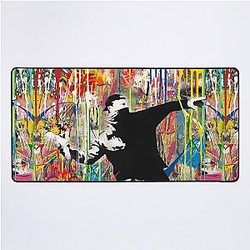 Banksy Flower Thrower Pop Art Street Art Desk Mat
