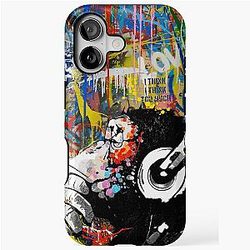 Monkey Thinker - Banksy Urban Street Art for iPhone Tough Case