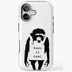 Banksy Keep Real Monkey iPhone Case