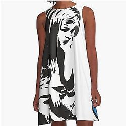 Girl with Blue Bird Graffiti Hull city centre A-Line Dress