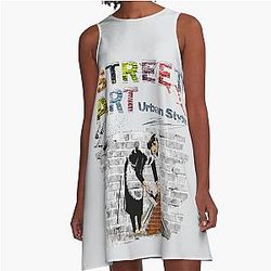 Street Art Urban Style A-Line Dress Inspired By Banksy