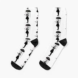 Banksy Girl with Umbrella Socks