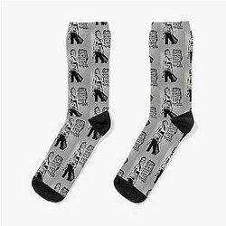 Banksy Stencil Style Urban Graffiti Achieve Greatness Metallic Socks