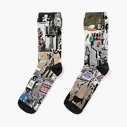 Banksy Collage Sock