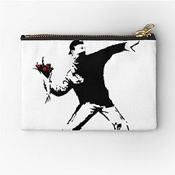 Banksy Flower Thrower Zipper Pouch