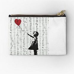 Girl With a Red Balloon by Banksy Contemporary Street Art Zipper Pouch