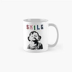 Banksy graffiti SMILE with girl Girl Power resistance online store Classic Mug