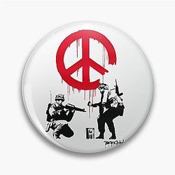 Banksy Soldiers Paint Peace Signal