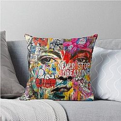 Banksy inspired pop art throw pillow