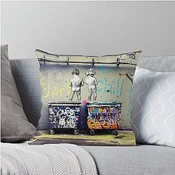 Banksy The Chill Out Duck Throw Pillow