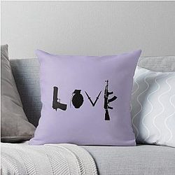Banksy Love Gun Throw Pillow