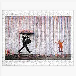 Banksy Umbrella Rainbow Girl Jigsaw Puzzle