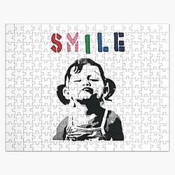 Banksy graffiti Quote SMILE Girl Power resistance HD HIGH QUALITY Jigsaw Puzzle
