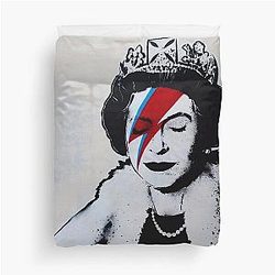 Banksy Ziggy Stardust Queen Street Art Duvet Cover
