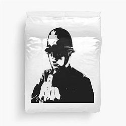 Banksy Swearing Policeman Duvet Cover