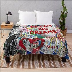 Banksy Dream Big Throw Blanket