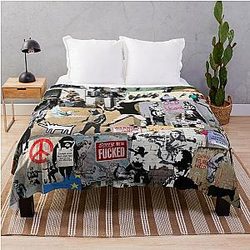 Banksy Collage Throw Blanket