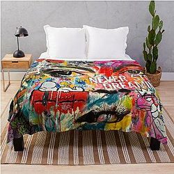 Banksy Inspired Pop Art Throw Blanket