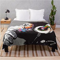 Banksy DJ Monkey Thinker Blanket with Headphones