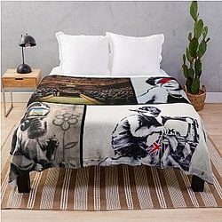 Banksy Merchandise Banksy Art Montage Throw Blanket