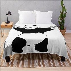 Banksy Panda Throw Blanket