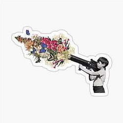 Bazooka Bouquet Street Art Banksy Fan Art Sticker
