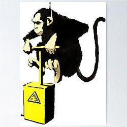 Monkey Animals Strike Back Banksy Poster