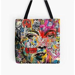 Banksy inspired pop art tote bag
