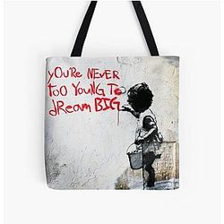 You're Never Too Young to Dream Big - Banksy Mural Street Art Tote Bag