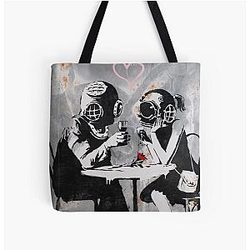 Banksy Street Art Think Tank Date All Over Print Tote Bag