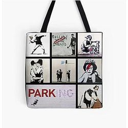 Banksy Montage 01 Various Artworks All Over Tote Bag
