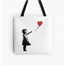 Banksy Girl with Balloon Tote Bag
