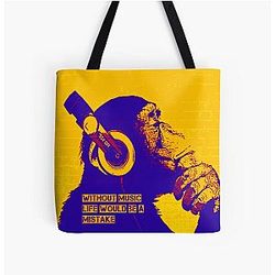 Without Music Life Would be a Mistake - Banksy Art Quote Tote Bag