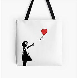 Banksy Letting Love Go Balloon Girl All Over Print Tote Bag