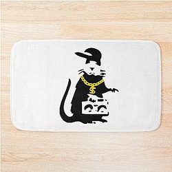 Banksy Graffiti Rat Bath Mat