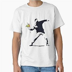 Banksy Flower Throw T-Shirt
