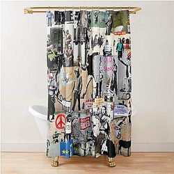 Banksy Collage Shower