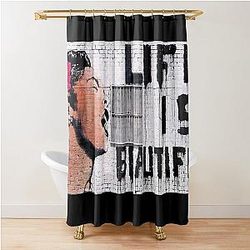 Life is Beautiful Banksy Shower Curtain