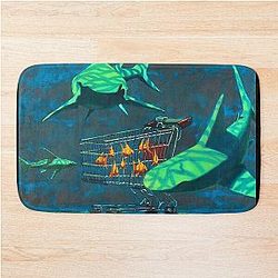 Sharks and Trolley Banksy Bath Mat