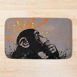 Thinker Monkey by Banksy Bath Mat has been cleaned to: Thinker by Banksy Bath Mat