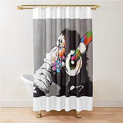 Banksy DJ Monkey Thinker Shower Curtain