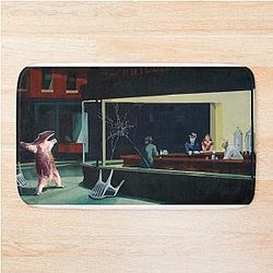 Banksy Nighthawks Edward Hopper Bath Mat