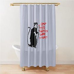 Banksy I'm out of bed what more do you want Shower Curtain