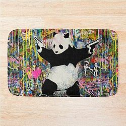 Panda with guns sticks them up - Pop Street Art Banksy Bath Mat