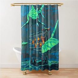 Sharks and Banksy Shower Curtain