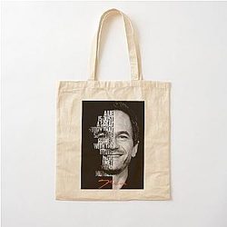 Black and white Barney Stinson from How I Met Your Mother Quote Cotton Tote Bag